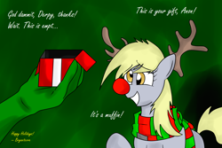 Size: 1500x1000 | Tagged: safe, artist:bryantcore, derpy hooves, pegasus, pony, christmas, female, mare, red nose