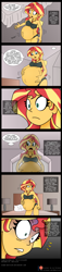 Size: 2089x9108 | Tagged: safe, artist:niban-destikim, artist:pacificside18, sunset shimmer, comic:inner thoughts, equestria girls, bed, bedroom, belly, belly button, big belly, clothes, comic, disbelief, frightened, geode, geode of empathy, kicking, lamp, magical geodes, nightstand, onomatopoeia, pregnant, pregnant equestria girls, rubbing, sunset preggers, wat, wide eyes