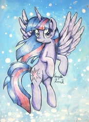 Size: 657x897 | Tagged: safe, artist:angiethebunnie, derpibooru import, twilight sparkle, twilight sparkle (alicorn), alicorn, pony, female, mare, solo, traditional art