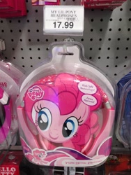 Size: 2448x3264 | Tagged: safe, pinkie pie, headphones, irl, merchandise, my little pony logo, photo, stock vector, toys r us