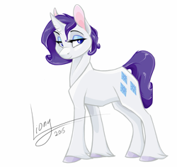 Size: 969x909 | Tagged: safe, artist:lionylioness, rarity, pony, unicorn, alternate hairstyle, short hair, solo, unshorn fetlocks