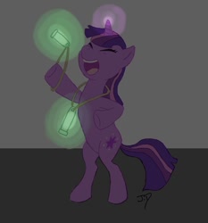 Size: 700x750 | Tagged: safe, artist:iirk, derpibooru import, twilight sparkle, pony, bipedal, dancing, glowstick, rave, solo