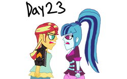 Size: 1131x706 | Tagged: safe, artist:bigpurplemuppet99, sonata dusk, sunset shimmer, equestria girls, female, lesbian, shipping, simple background, sunata, transparent background