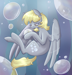 Size: 956x1000 | Tagged: safe, artist:craftykraken, derpy hooves, pegasus, pony, bubble, female, mare, solo