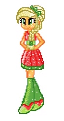 Size: 541x1024 | Tagged: safe, artist:colorpaletpony, applejack, equestria girls, crystallized, pixel art, simple background, solo