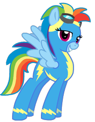 Size: 702x901 | Tagged: safe, artist:starryoak, derpibooru import, rainbow dash, pegasus, pony, goggles, older, simple background, solo, transparent background, wonderbolts uniform