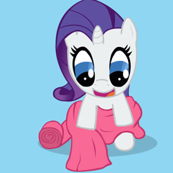 Size: 1772x1772 | Tagged: dead source, safe, artist:sawsta, rarity, pony, unicorn, cloth, filly, solo, younger