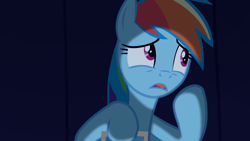 Size: 1920x1080 | Tagged: safe, derpibooru import, screencap, rainbow dash, pegasus, pony, 28 pranks later, solo