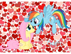 Size: 960x720 | Tagged: safe, derpibooru import, fluttershy, rainbow dash, pegasus, pony, female, flutterdash, lesbian, shipping