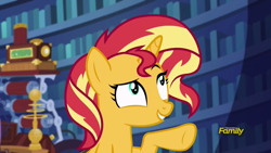 Size: 1920x1080 | Tagged: safe, screencap, sunset shimmer, equestria girls, mirror magic, spoiler:eqg specials, discovery family logo, raised eyebrow, solo