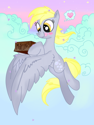 Size: 600x800 | Tagged: safe, artist:andypriceart, artist:krazykari, edit, derpy hooves, pegasus, pony, box, cloud, female, flying, mare, solo