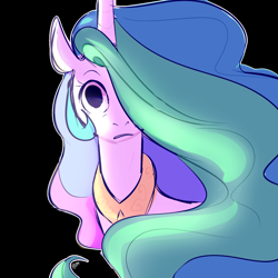 Size: 1024x1024 | Tagged: safe, artist:chandelurres, princess celestia, alicorn, pony, female, mare, scared, solo