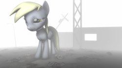 Size: 3840x2160 | Tagged: safe, artist:marcsello, derpy hooves, pegasus, pony, 3d, female, mare, sad, solo, source filmmaker