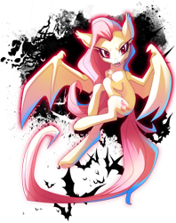 Size: 792x1000 | Tagged: safe, artist:sambragg, fluttershy, flutterbat, partial background, solo