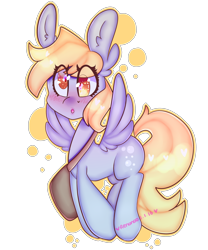 Size: 2500x3000 | Tagged: safe, artist:bunxl, derpy hooves, pegasus, pony, :o, blushing, female, flying, mailbag, mailmare, mare, simple background, solo, transparent background