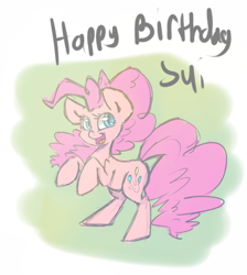 Size: 720x804 | Tagged: safe, artist:leadhooves, pinkie pie, earth pony, pony, birthday, happy, happy birthday, solo