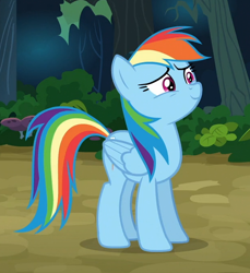 Size: 620x678 | Tagged: safe, derpibooru import, screencap, rainbow dash, pegasus, pony, stranger than fan fiction, cropped, cute, dashabetes, smiling, solo