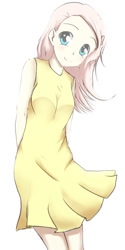 Size: 500x1000 | Tagged: safe, artist:239asd, fluttershy, human, anime, breasts, cute, humanized, solo