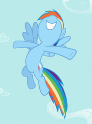 Size: 620x838 | Tagged: safe, derpibooru import, screencap, rainbow dash, pegasus, pony, may the best pet win, cropped, find a pet, happy, solo