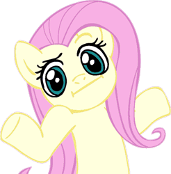 Size: 463x471 | Tagged: artist needed, source needed, safe, fluttershy, pegasus, pony, :i, looking at you, meme, shrug, shrugpony, solo