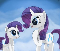 Size: 1600x1372 | Tagged: safe, artist:irregular-entity, rarity, pony, unicorn, filly, self ponidox, time paradox