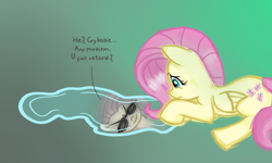 Size: 900x539 | Tagged: safe, artist:katakiri, fluttershy, pegasus, pony, crying, flutterbitch, puddle, reflection, semi-vulgar