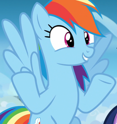 Size: 994x1056 | Tagged: safe, derpibooru import, screencap, rainbow dash, pegasus, pony, top bolt, cropped, solo