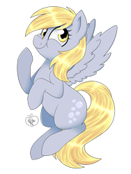 Size: 1200x1600 | Tagged: safe, artist:notenoughapples, derpy hooves, pegasus, pony, female, mare, simple background, smiling, solo, spread wings, transparent background