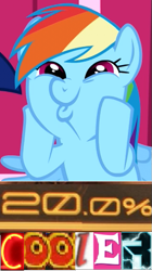 Size: 317x566 | Tagged: safe, derpibooru import, rainbow dash, pegasus, pony, 20% cooler, 200% mad, dashface, expand dong, exploitable meme, meme, metal gear, metal gear rising