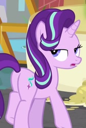 Size: 724x1078 | Tagged: safe, screencap, starlight glimmer, pony, unicorn, a matter of principals, cropped, female, glimmer glutes, lidded eyes, looking back, mare, open mouth, plot, solo