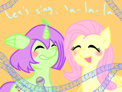 Size: 800x600 | Tagged: safe, artist:opya, fluttershy, oc, oc:magical song, pegasus, pony