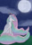 Size: 360x504 | Tagged: safe, artist:effervecentlytwee, princess celestia, alicorn, pony, crying, floppy ears, mare in the moon, moon, newbie artist training grounds, night, sad, sitting, solo