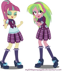 Size: 400x463 | Tagged: safe, artist:mylittleponyapple, lemon zest, sour sweet, equestria girls, friendship games