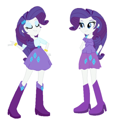 Size: 573x602 | Tagged: safe, artist:berrypunchrules, rarity, equestria girls, alternate design, human counterpart, pony counterpart, self ponidox