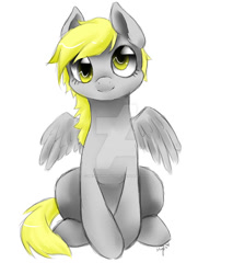 Size: 900x1055 | Tagged: safe, artist:meghanmagica, derpy hooves, pegasus, pony, female, mare, solo, watermark