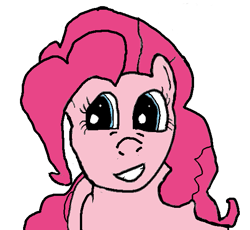 Size: 563x519 | Tagged: safe, artist:vtcctv, pinkie pie, earth pony, pony, female, mare, pink coat, pink mane, simple background, solo, transparent background