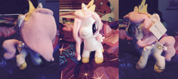 Size: 1920x852 | Tagged: safe, artist:onlyfactory, princess celestia, :3, bootleg, cewestia, filly, irl, photo, plushie