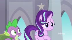 Size: 1920x1080 | Tagged: safe, screencap, spike, starlight glimmer, dragon, pony, a matter of principals, winged spike