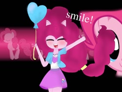 Size: 1032x774 | Tagged: safe, artist:lucylavampira, pinkie pie, anthro, eyes closed, solo