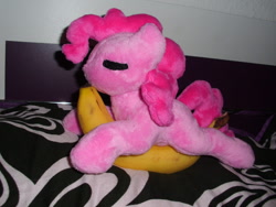 Size: 1024x768 | Tagged: safe, artist:celestia-in-love, pinkie pie, banana, irl, photo, plushie