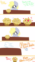 Size: 4000x7000 | Tagged: safe, artist:lynchristina, derpy hooves, :p, :t, comic, crying, cute, eyes on the prize, filly, filly derpy, food, frown, heart, muffin, open mouth, sad, smiling, tongue out, wide eyes, worried