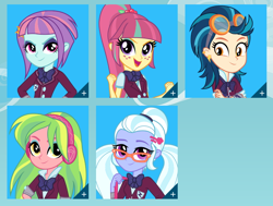 Size: 736x556 | Tagged: safe, indigo zap, lemon zest, sour sweet, sugarcoat, sunny flare, equestria girls, friendship games, clothes, crystal prep academy uniform, crystal prep shadowbolts, school uniform, shadow five