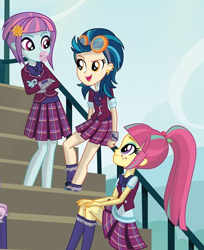 Size: 512x628 | Tagged: safe, indigo zap, sour sweet, sunny flare, equestria girls, friendship games, cropped