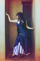 Size: 665x1000 | Tagged: safe, artist:gothichamlet, artist:regan, derpibooru import, twilight sparkle, human, clothes, cosplay, dress, gala dress, irl, irl human, photo, solo