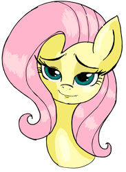 Size: 1161x1582 | Tagged: safe, artist:mare--in--the--moon, fluttershy, pegasus, pony, bedroom eyes, bust, looking at you, portrait, smiling, solo