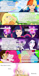 Size: 740x1430 | Tagged: safe, artist:gamblingfoxinahat, derpibooru import, applejack, cheese sandwich, discord, fluttershy, pinkie pie, rainbow dash, rarity, twilight sparkle, twilight sparkle (alicorn), alicorn, human, cheesepie, comic, elements of harmony, female, hilarious in hindsight, humanized, male, mane six, shipping, straight