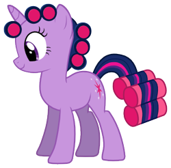 Size: 368x362 | Tagged: safe, artist:lovablerobot, derpibooru import, twilight sparkle, unicorn twilight, unicorn, look before you sleep, hair curlers, simple background, solo, svg, transparent background, vector