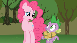 Size: 1365x768 | Tagged: safe, screencap, pinkie pie, spike, dragon, earth pony, pony, applebuck season, female, male, mare