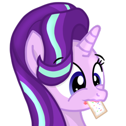 Size: 1000x1000 | Tagged: safe, artist:toyminator900, starlight glimmer, pony, unicorn, biting, food, mouth hold, poptart, simple background, solo, transparent background