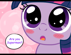 Size: 598x459 | Tagged: safe, artist:mangaka-girl, derpibooru import, twilight sparkle, comic sans, cute, filly, solo, superman